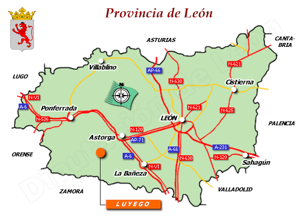Mapa de la provincia de León